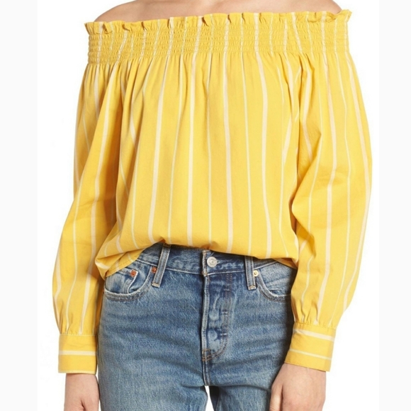 BP. Stripe Off The Shoulder Top - Picture 6 of 10